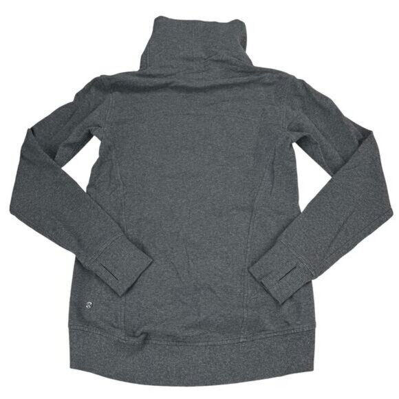 LULULEMON On The Double Pullover Size 4 Heathered Dark Grey - Picture 7 of 9